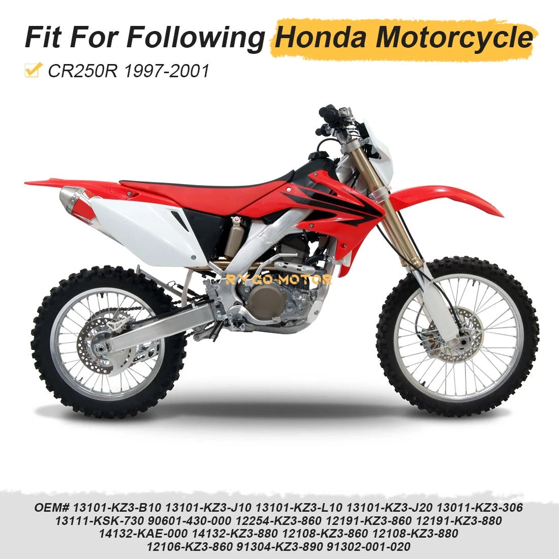Top End Rebuild Kit 66.4mm Piston Gaskets Bearing for Honda CR250R (1997–2001)