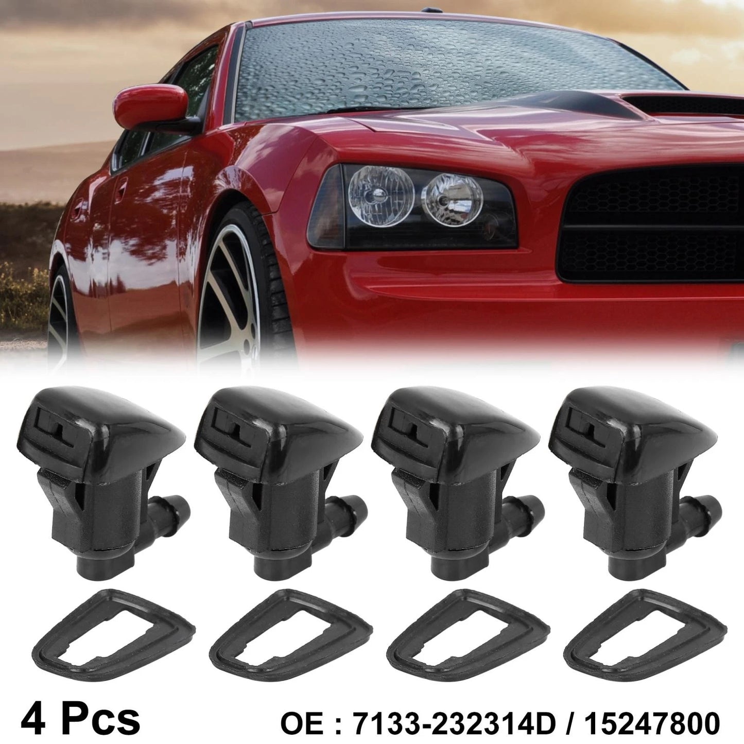 4 x Front Windshield Wiper Washer Nozzle Spray Jet for Chevrolet