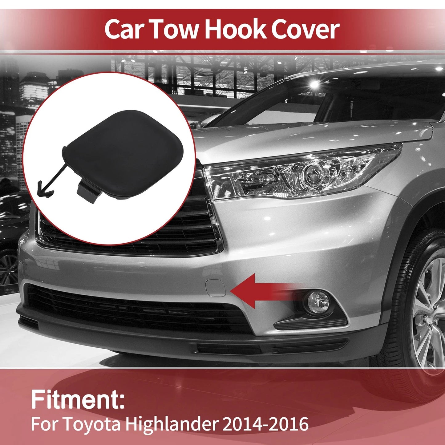 Tow Hook Cover Cap Left Front for Toyota Highlander (2008–2013)