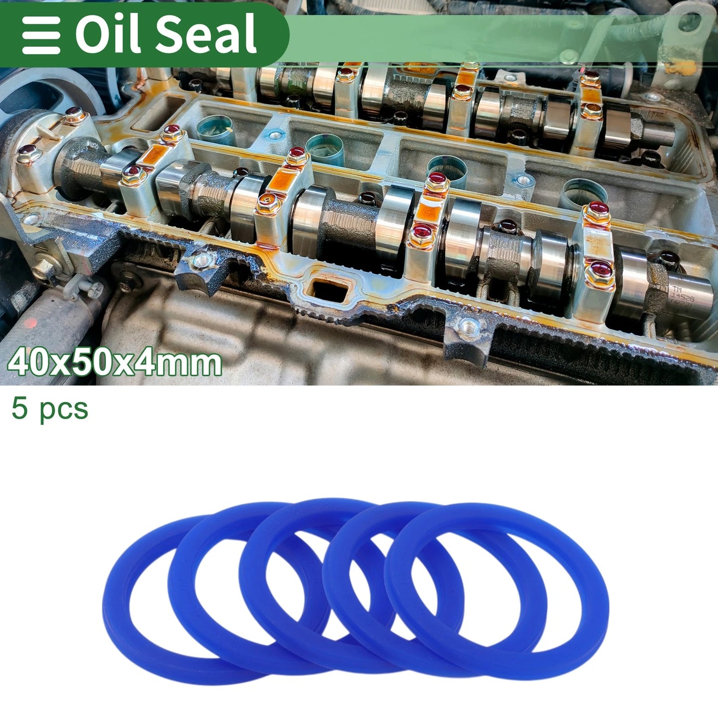 Oil Seal / 40x50x4mm / Rotary Shaft Seal TPU Blue 5 Pcs for MakeModel