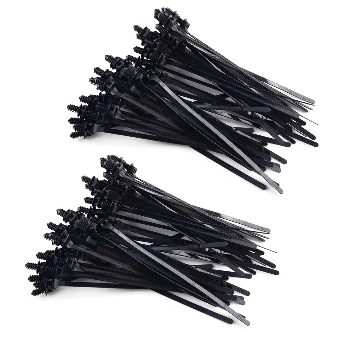 100x Push Clips Zip Straps Cable Fasteners for Various Applications