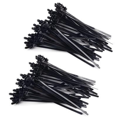 100x Push Clips Zip Straps Cable Fasteners for Various Applications