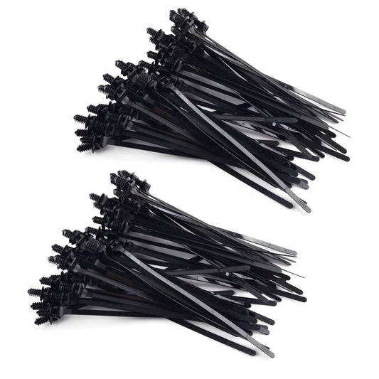 100x Push Clips Zip Straps Cable Fasteners for Various Applications