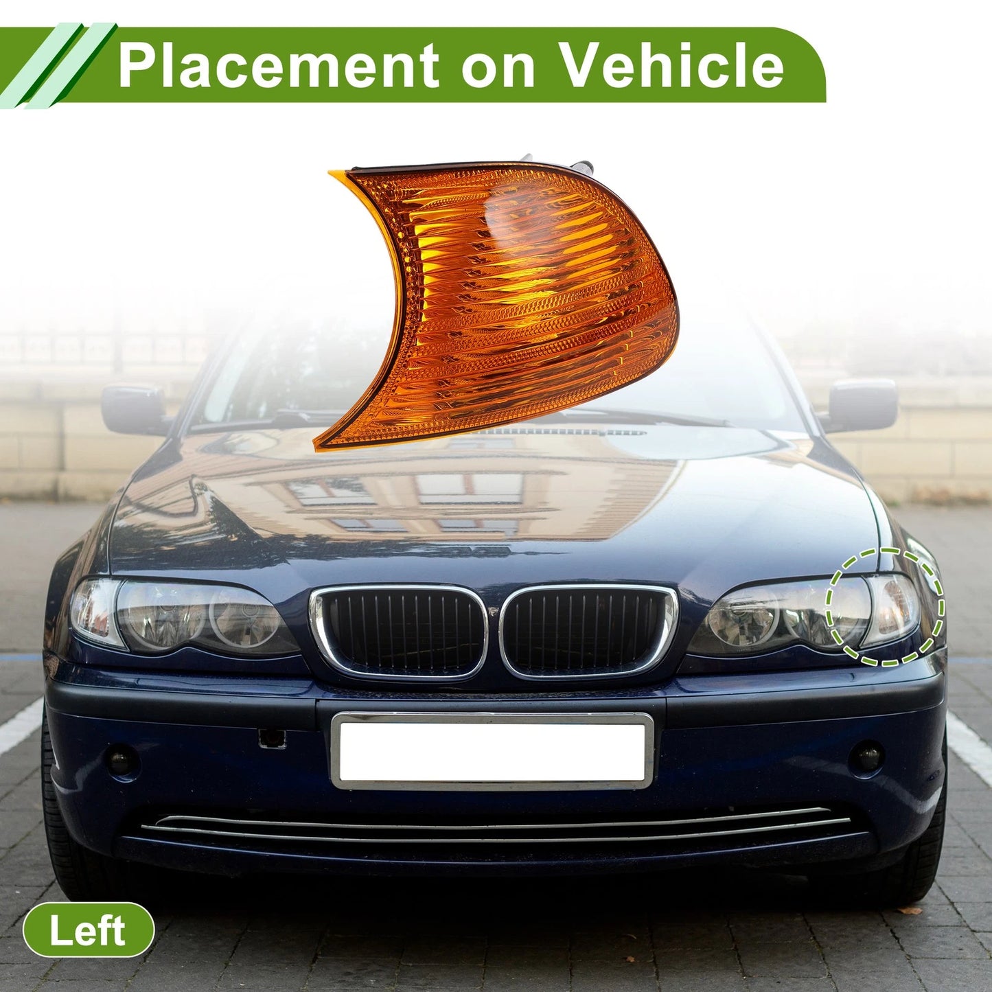 Left Corner Signal Light Cover for BMW 1999-2001 (1 Pc)