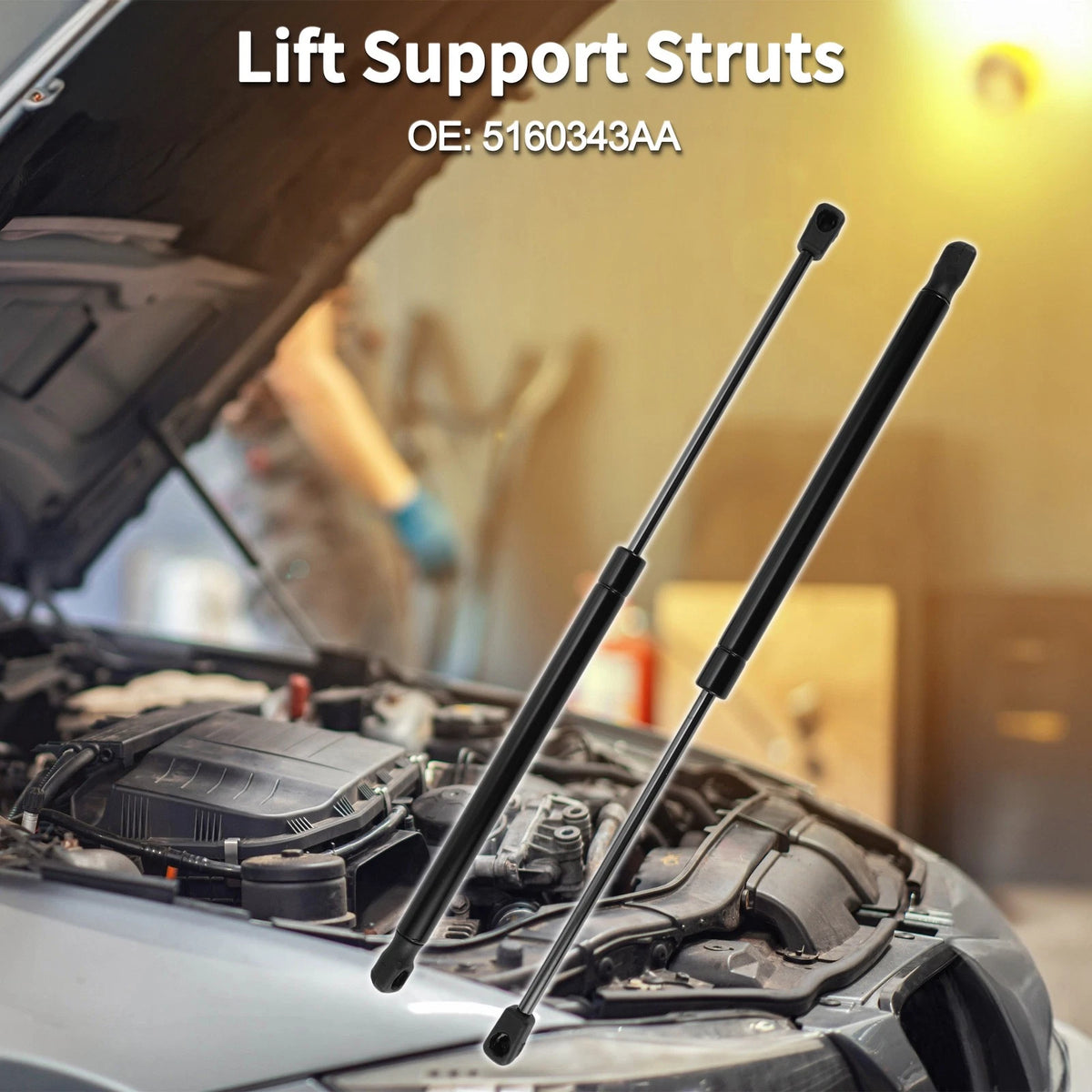 Front Hood Lift Supports Struts for Dodge Ram 2500/3500 (2010-2010)