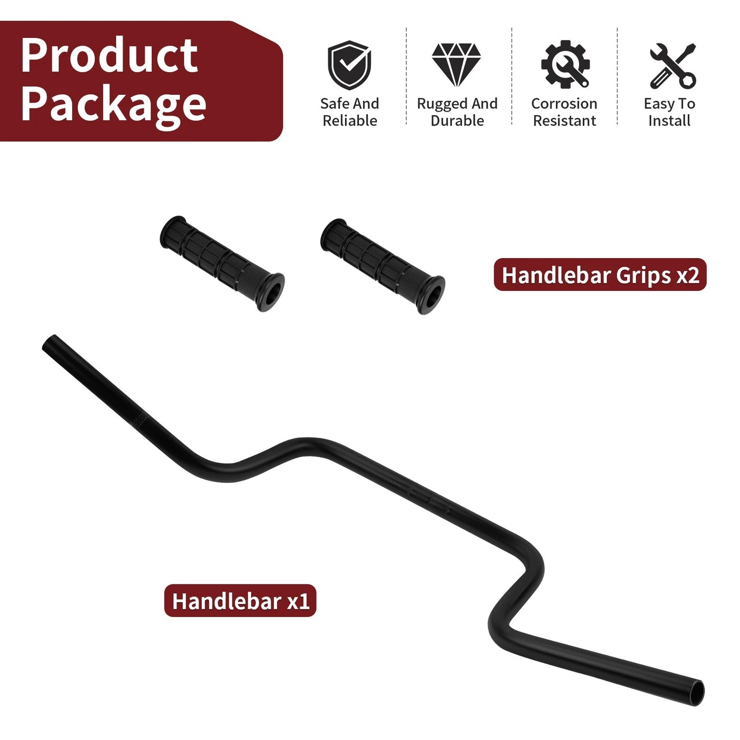 Handlebar w/Grips for Polaris Sportsman 300/400 HO (2008–2014)