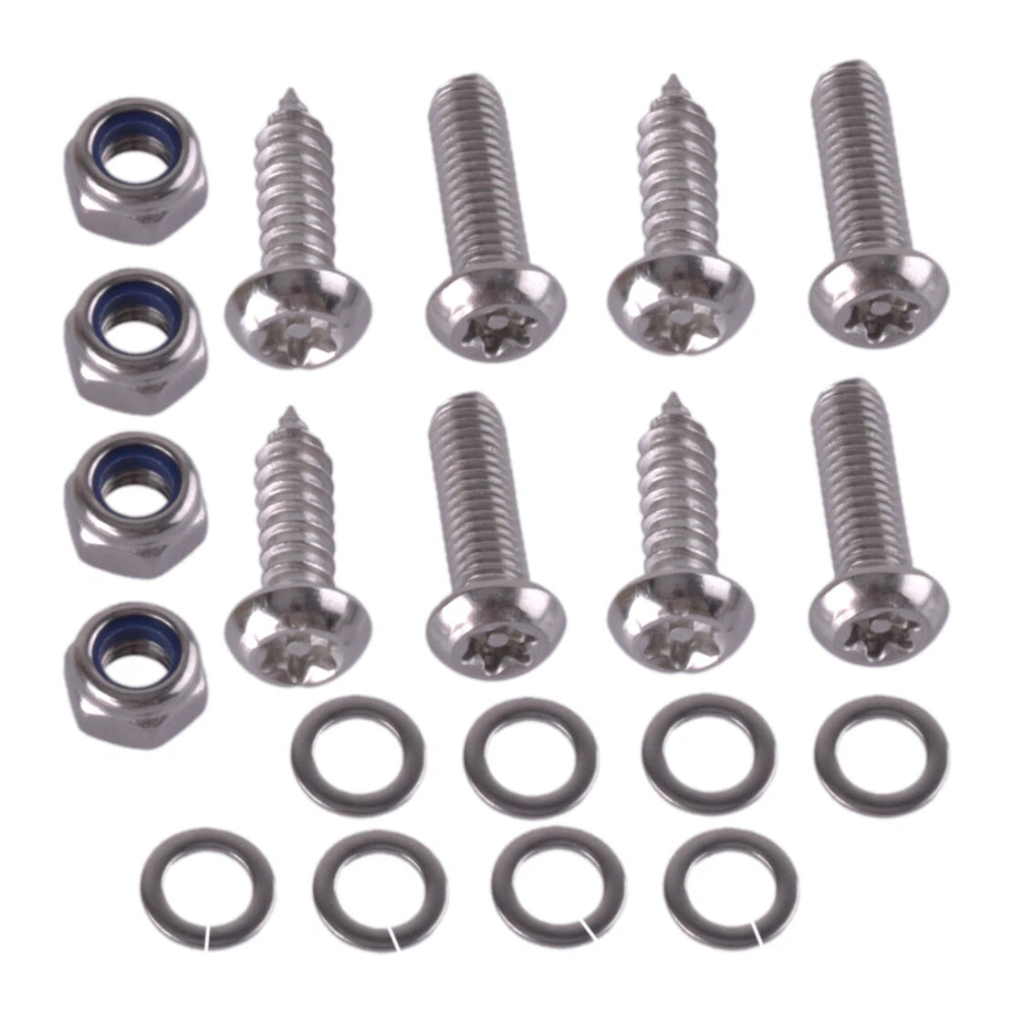 Rustproof License Plate Screws & Caps for Auto Security - Fastener Kit