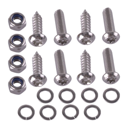 Rustproof License Plate Screws & Caps for Auto Security - Fastener Kit