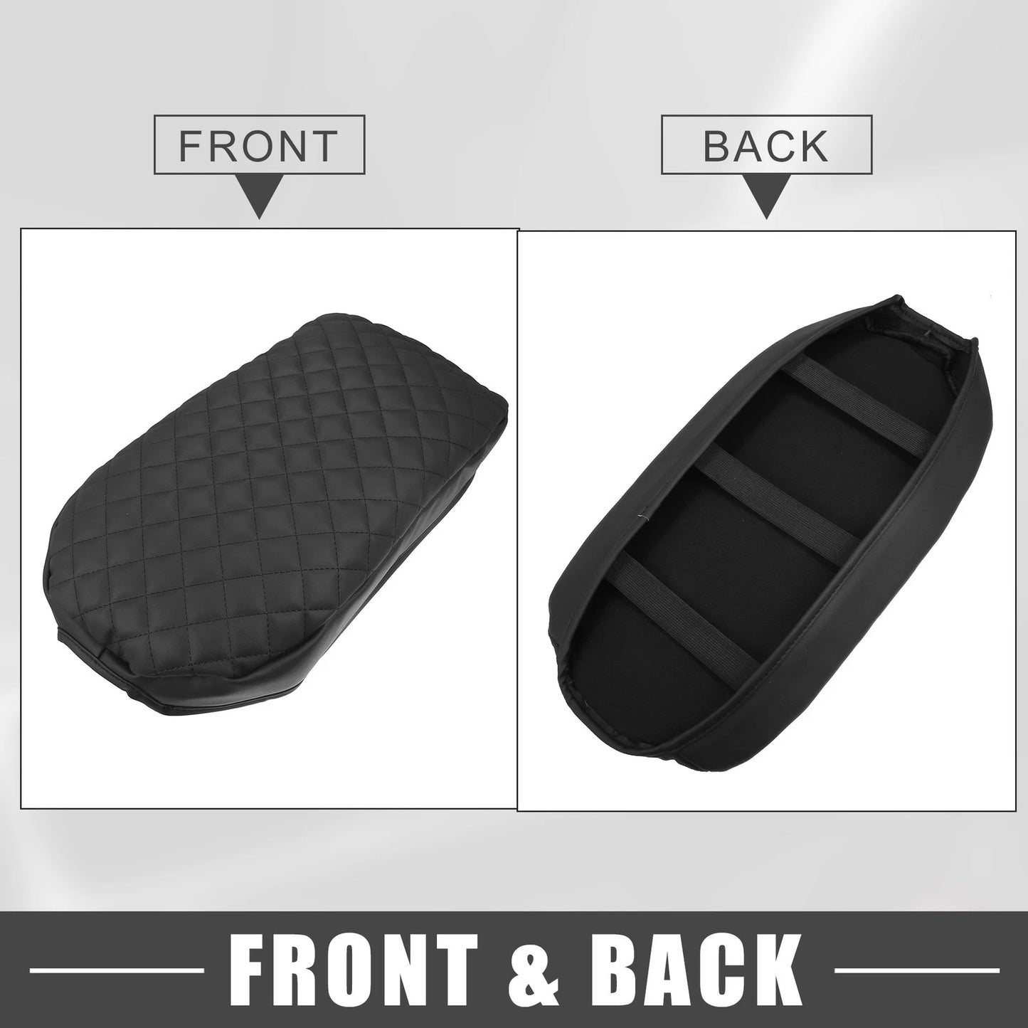 Car Center Console Armrest Cover for Toyota RAV4 (2019-2023) Faux Leather Black