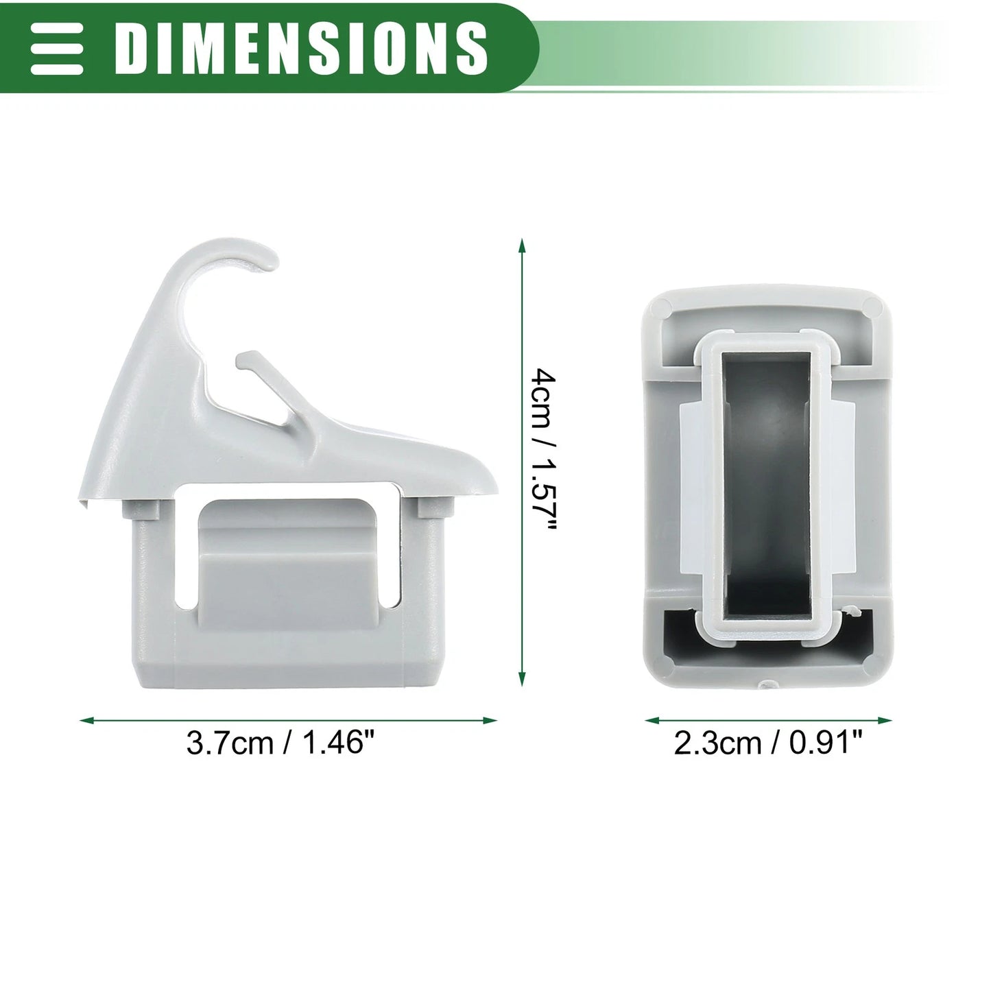 Car Sun Visor Holder Clips for Mitsubishi Lancer (2006-2017) Gray