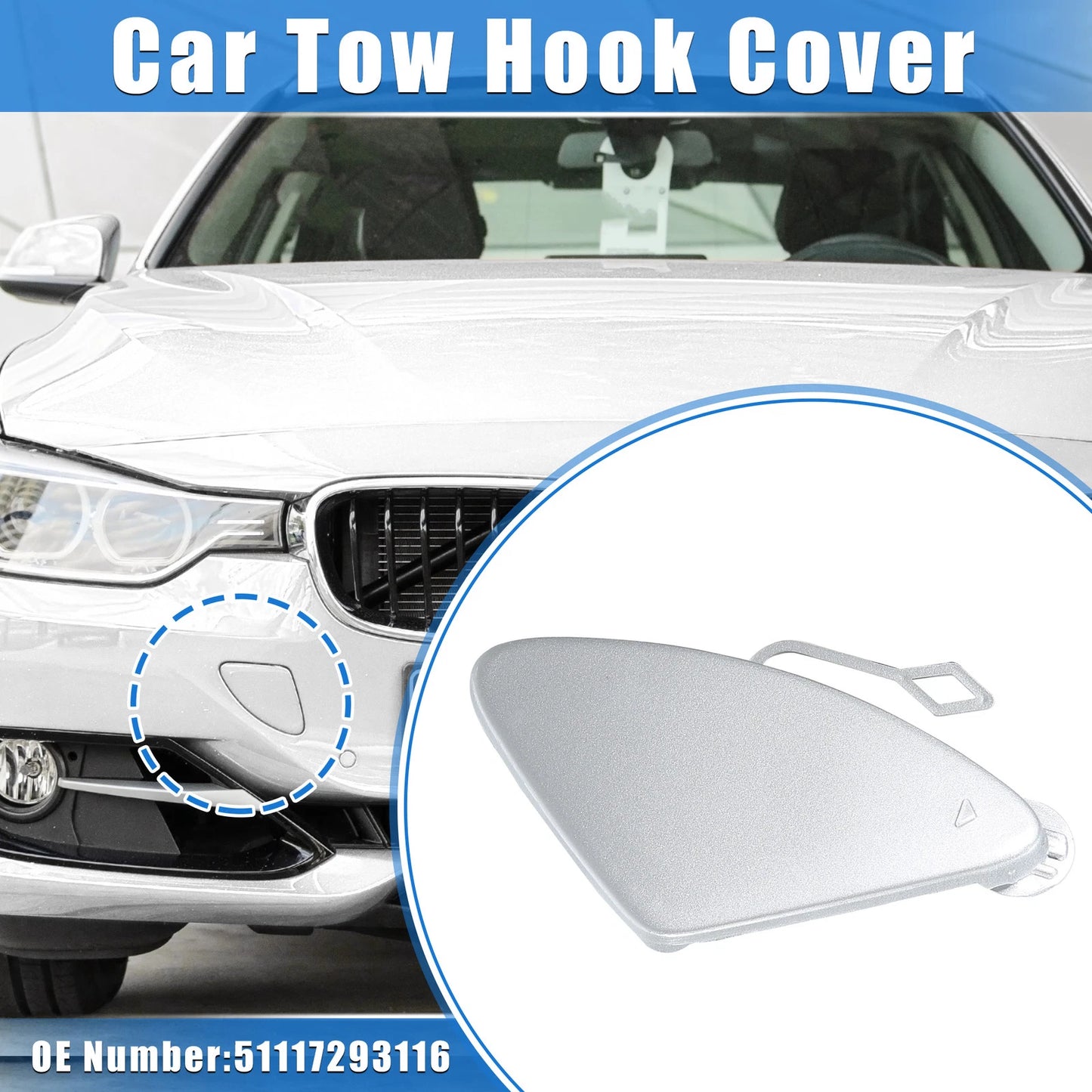 Front Bumper Tow Hook Eye Hole Cover for BMW 3 Series (2012-2015)