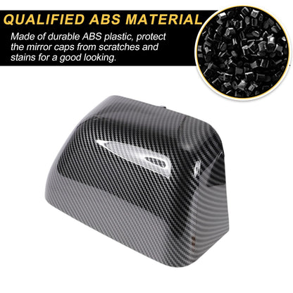 Rearview Mirror Cover Cap Black Carbon Fiber for Ford F-250 F-350 F-450 (2008-2023)
