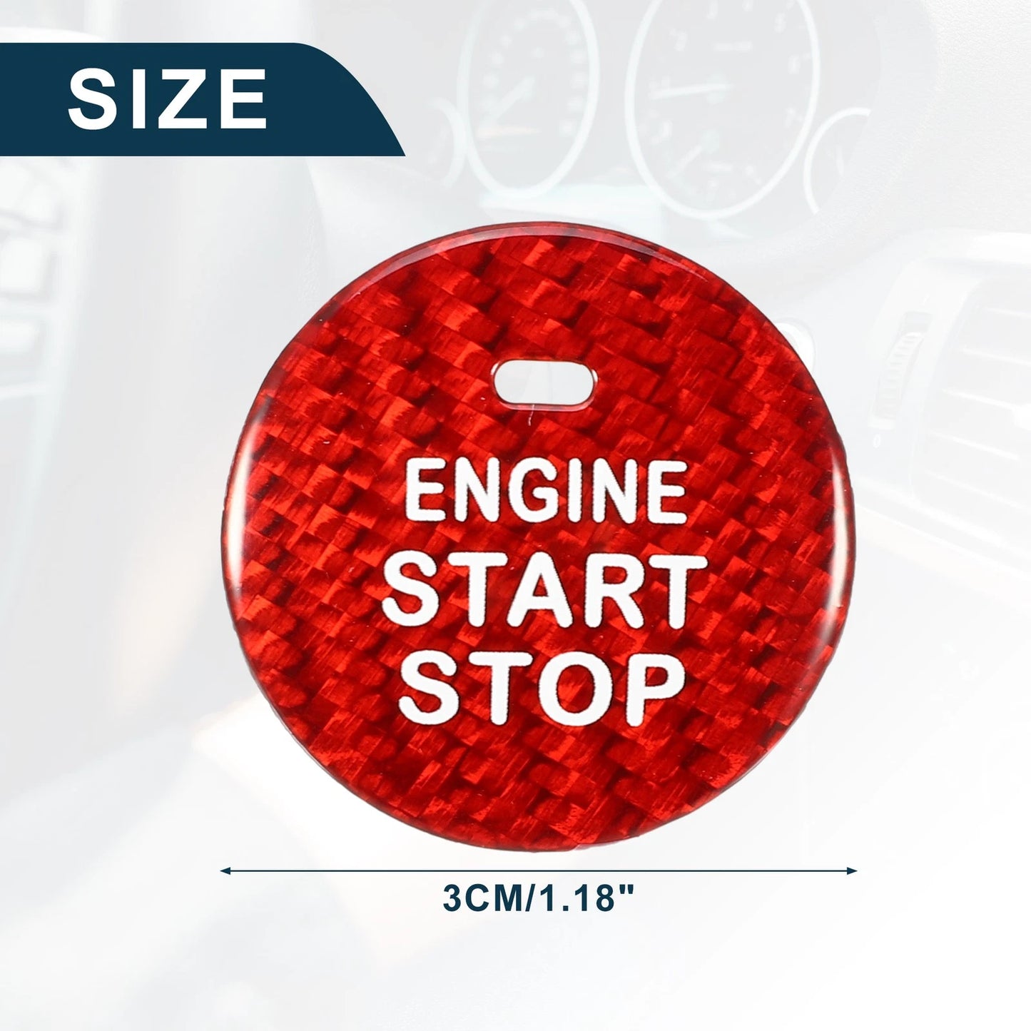 Red Engine Start Stop Button Cover for Subaru
