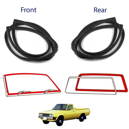 Windshield Glass Rubber Front+Rear Fits Mitsubishi L200 Express UTE 1978-86 D01