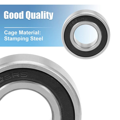 4pcs Deep Groove Ball Bearing 17x35x10mm Sealed Chrome Bearing for Vehicles
