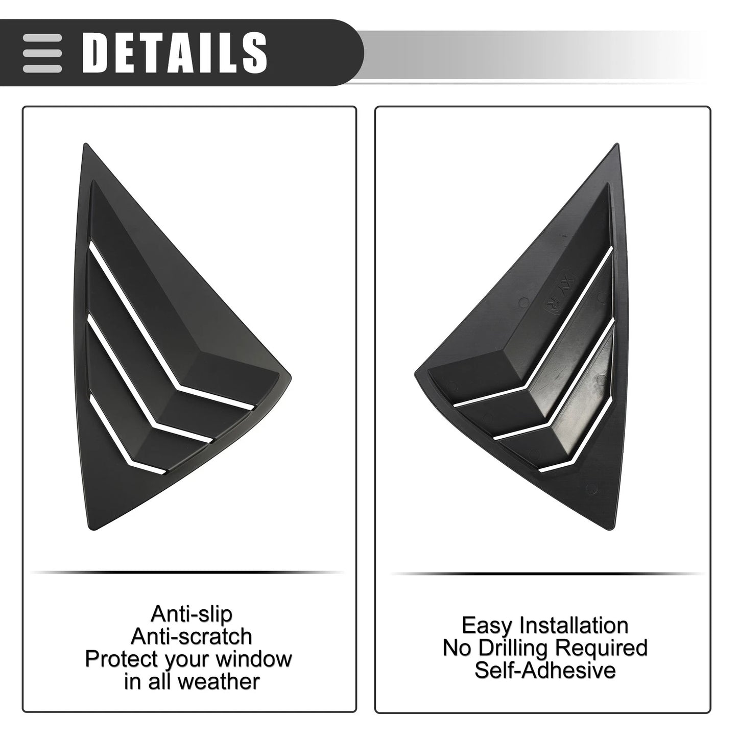 Rear Side Window Louvers Vent Covers for Nissan Sentra (2013-2019)