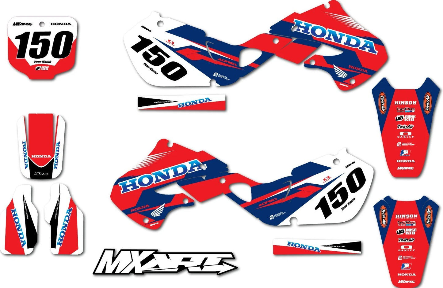 Full Custom Decal Kit for Honda CR 125 (1997-1999) - VOLT Style Stickers