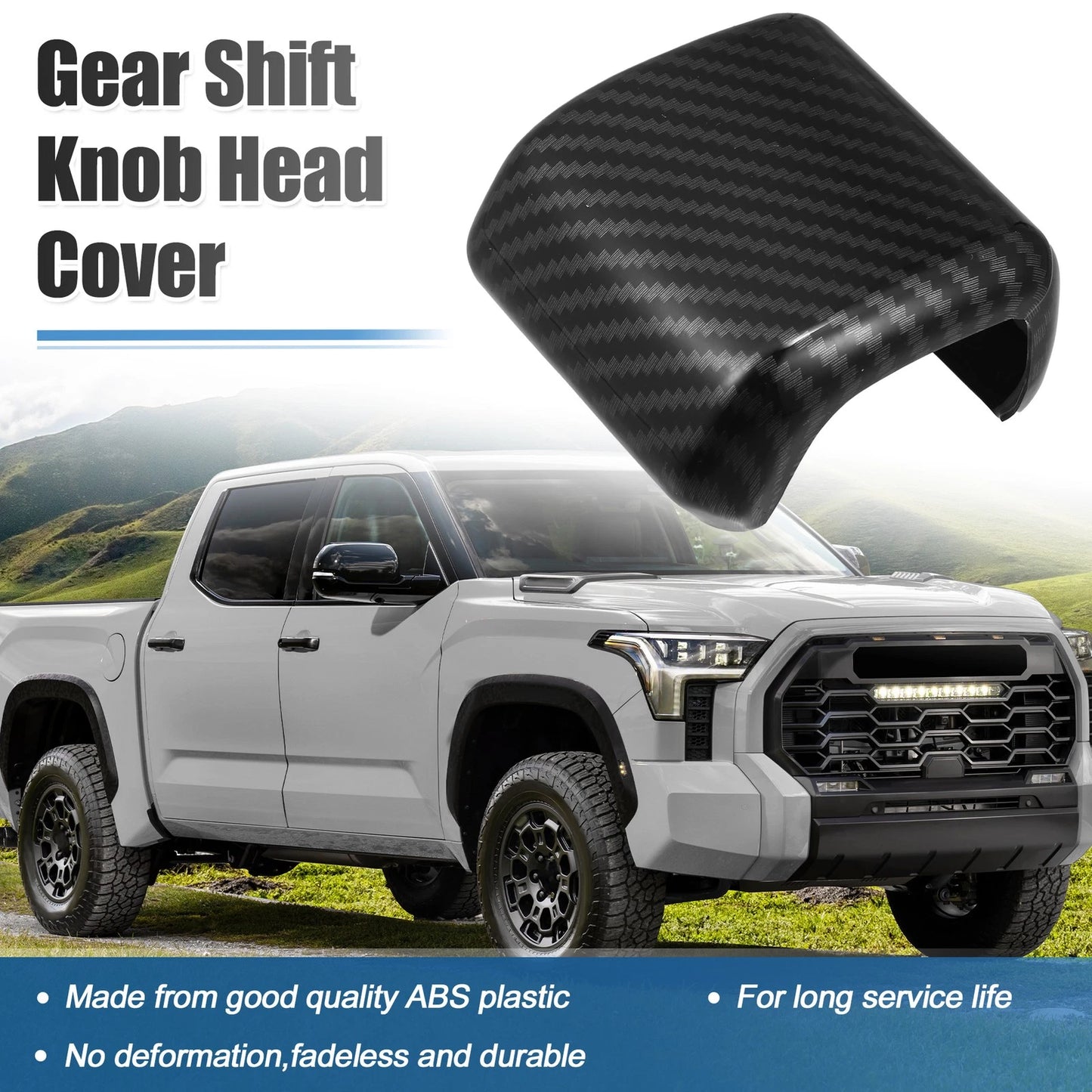 1 Pcs Carbon Fiber Pattern Gear Shift Knob Head Cover for Toyota Tundra