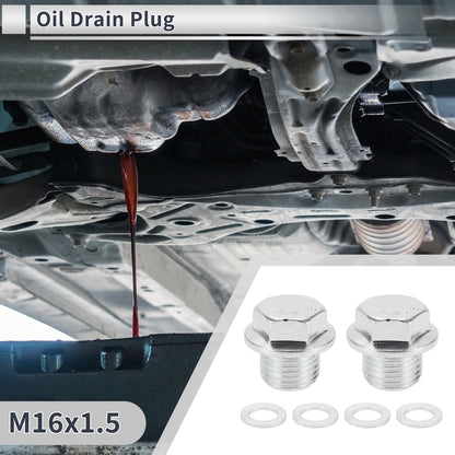 Engine Oil Drain Plug W/ Gasket / M16x1.5 0.85" Height for Car Motorcycle