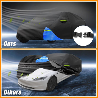 Waterproof Car Cover for Tesla Model 3 (2017-2023) - Oxford Cloth Black Blue