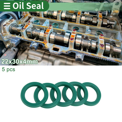 Oil Seal Rotary Shaft Seal TPU 22x30x4mm High Pressure Green 5 Pcs
