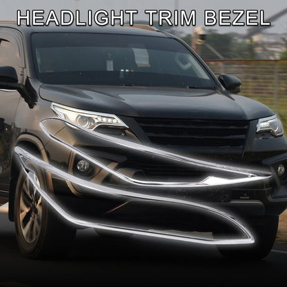 1pair Car Front Headlight Trim Bezel for Toyota Fortuner (2020–2022)