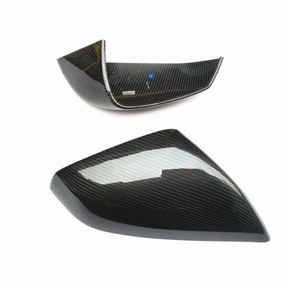 2 x Carbon Fiber Rear Side Mirror Covers for Tesla Model S (2021-2024)