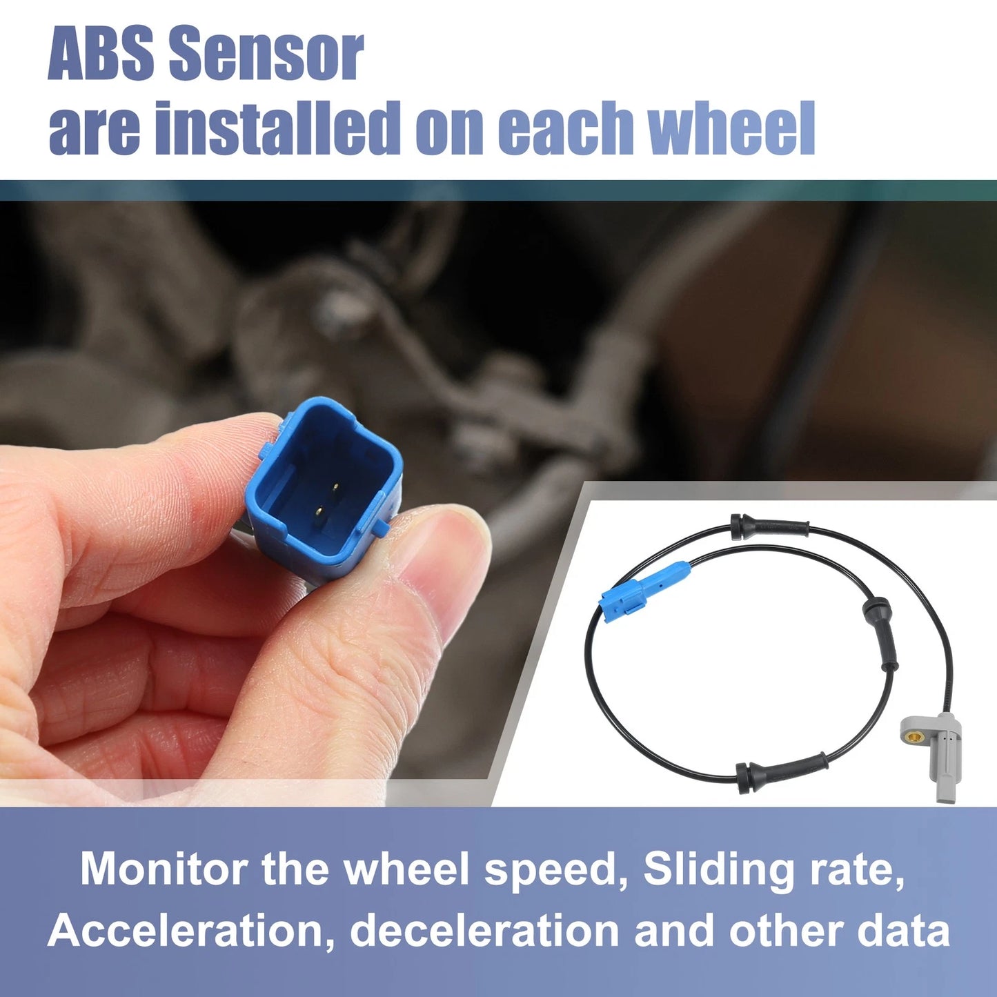 ABS Sensor  Rear Left Right for Peugeot 206 Hatchback (1998-2019)