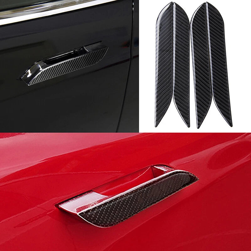 4 x Carbon Fiber Door Handle Stickers for Tesla Model S (2014-2019)