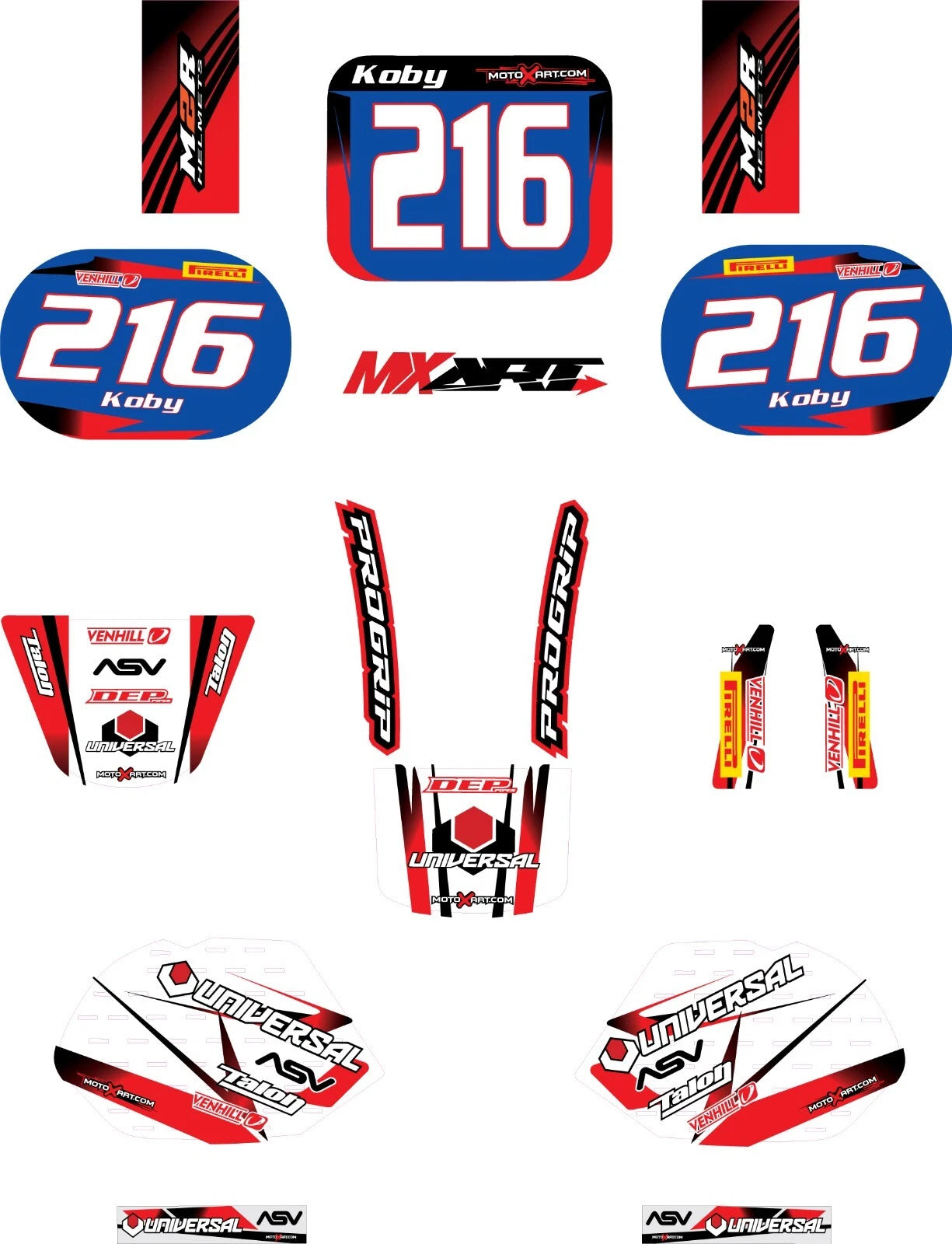 Custom Graphic Kit for Honda QR 50 - STORM Style Decals (All Years)