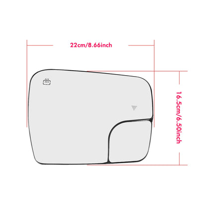 Left Mirror Glass w/Backing Plate for Dodge Ram 1500 (2002-2023)