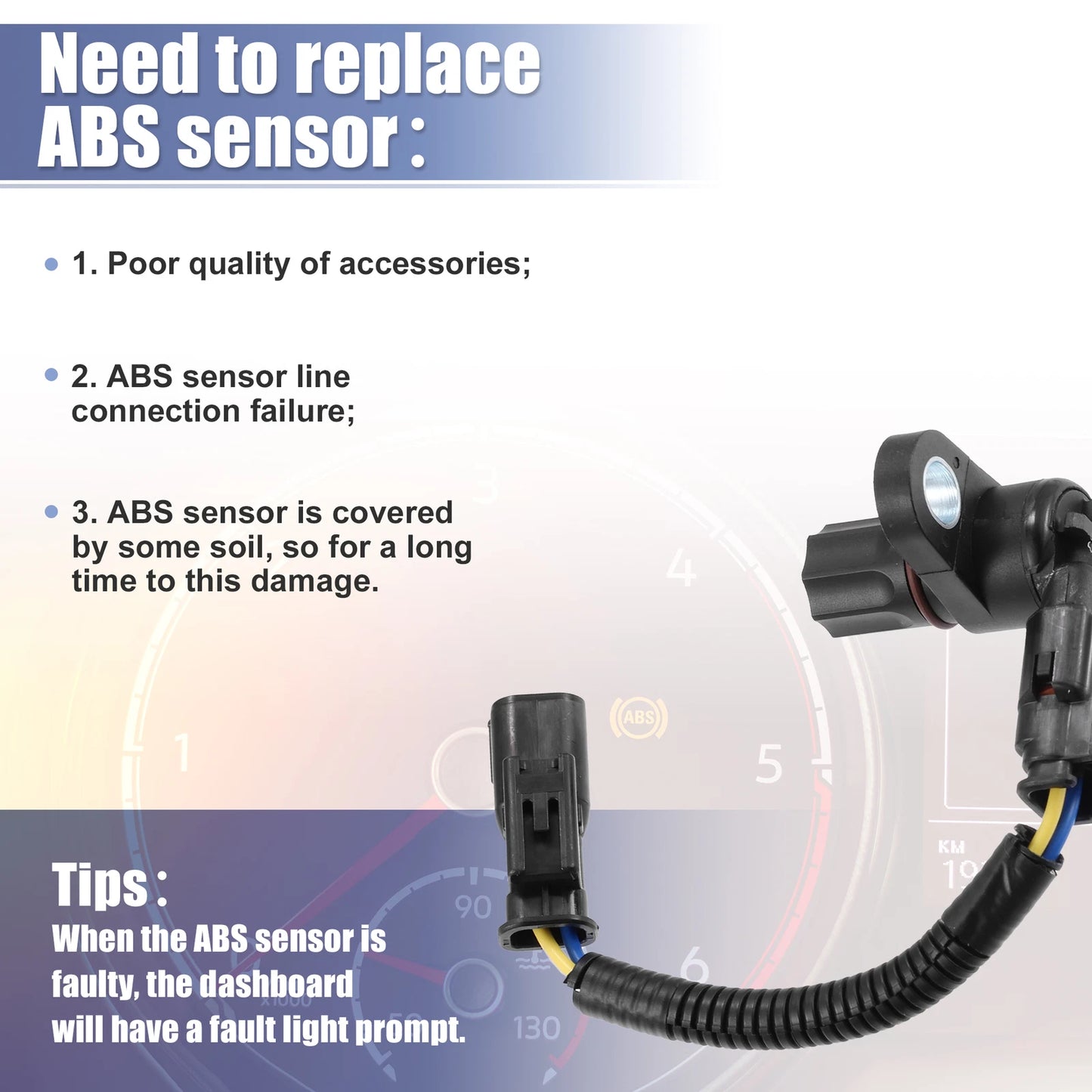 Front Left & Right ABS Wheel Speed Sensor for Dodge Ram 1500 (1998 - 2005)