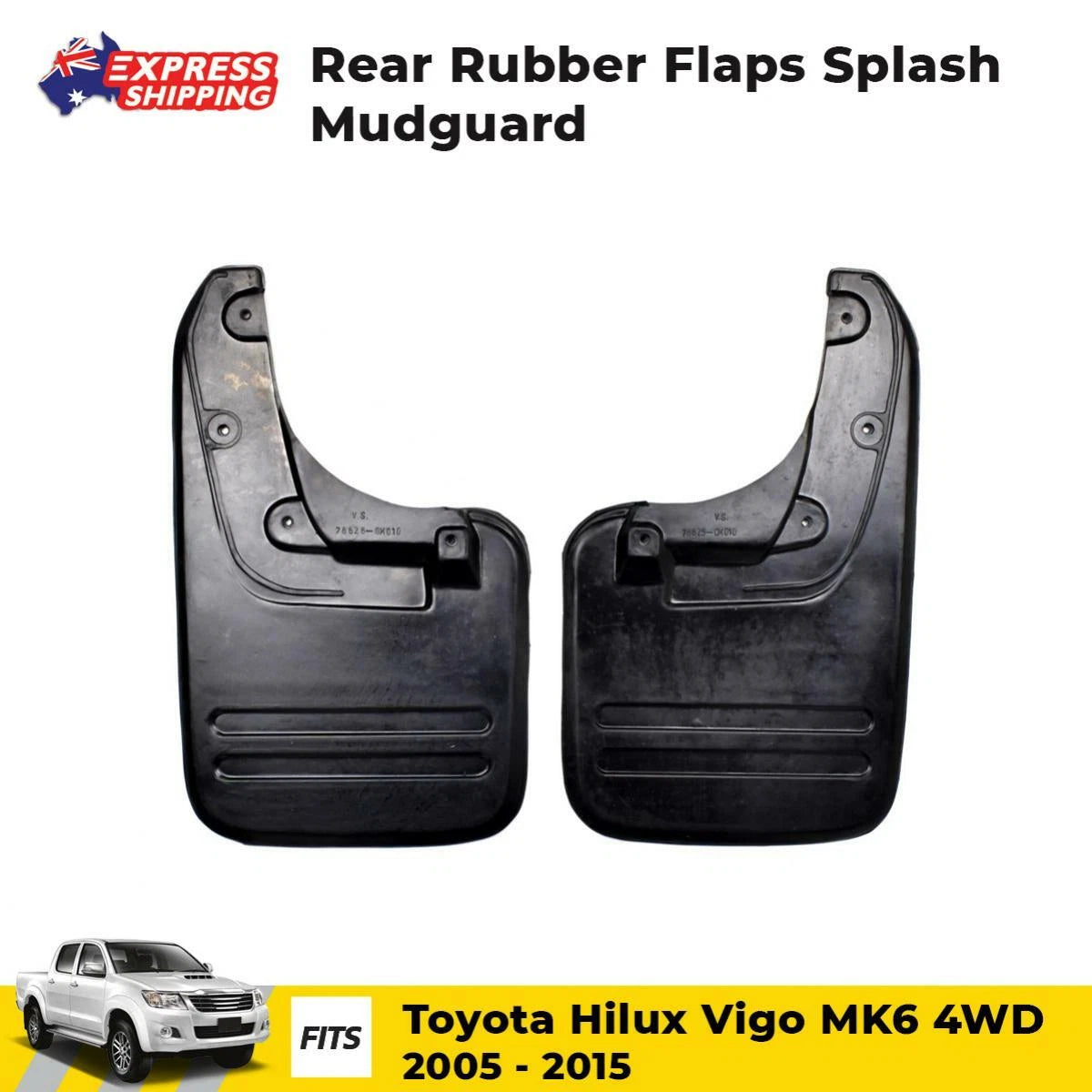Rear Rubber Flaps Splash Mudguard Fits Toyota Hilux Vigo MK6 4WD Ute 2005-15