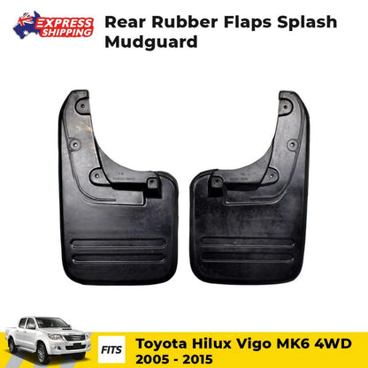 Rear Rubber Flaps Splash Mudguard Fits Toyota Hilux Vigo MK6 4WD Ute 2005-15