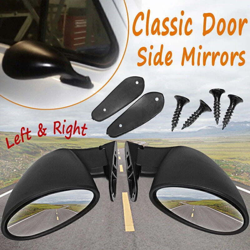2 x Universal Car Auto Rear Side View Mirror Assembly for Various Models