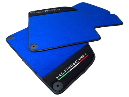 Blue Floor Mats for Lamborghini Huracan with Alcantara Leather (2014-2023)
