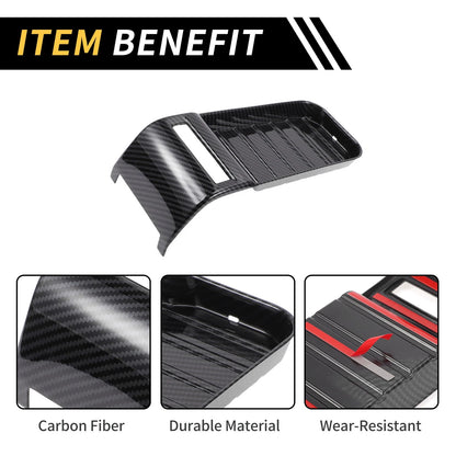 Carbon Fiber Central Armrest Storage Box Cover for Toyota Tundra (2014-2021)