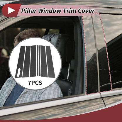 7 Pcs Door Pillar Window Trim for Ford Explorer (2002-2010) Carbon Fiber Black