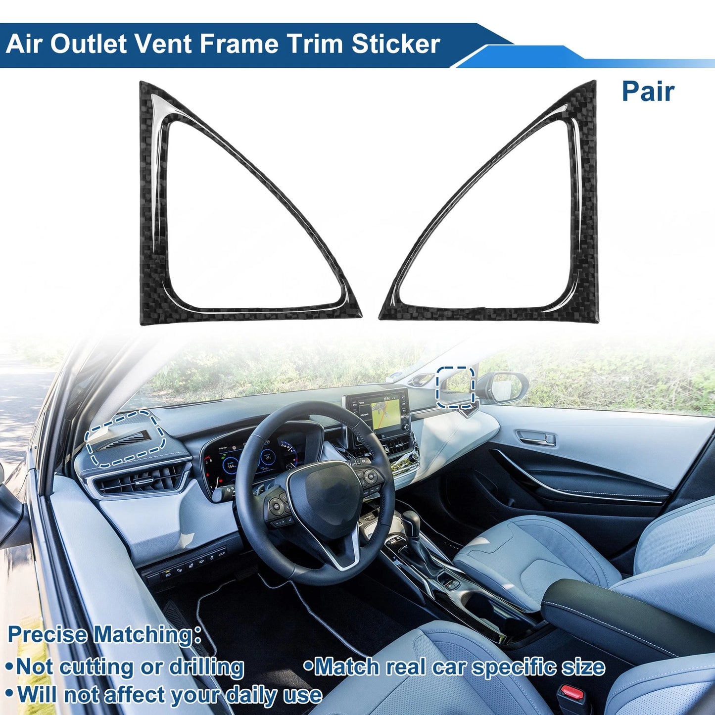 AC Outlet Vent Trim Cover Frame 1 pair for Toyota Corolla (2007–2013)