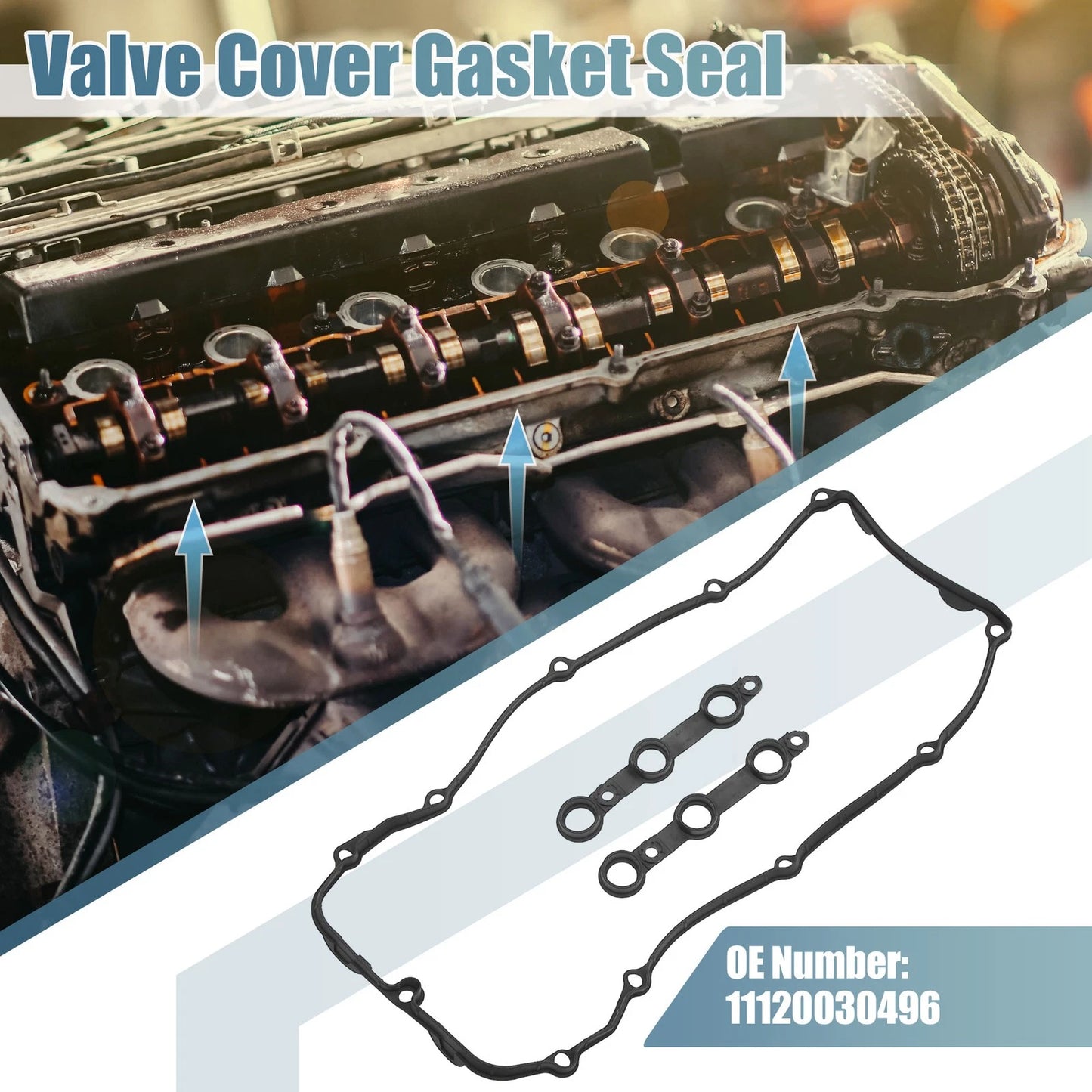 Engine Valve Cover Gasket Seal Set for BMW 330i 3.0L L6 (2003-2005)
