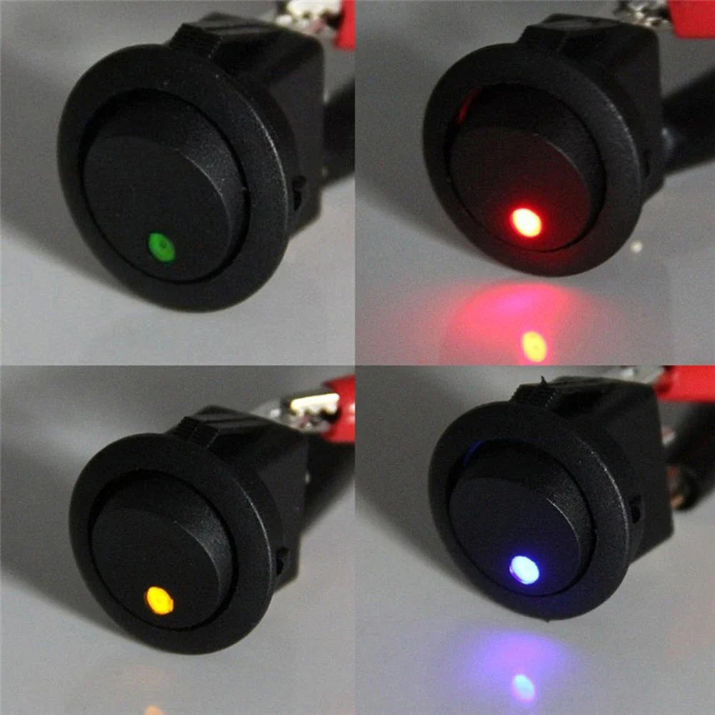 DC 12V Waterproof ON/OFF Round Rocker Boat LED Light Toggle Switches