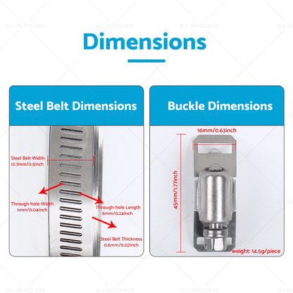 304 Stainless Steel Adjustable Worm Hose Clamps with Fasteners - DIY