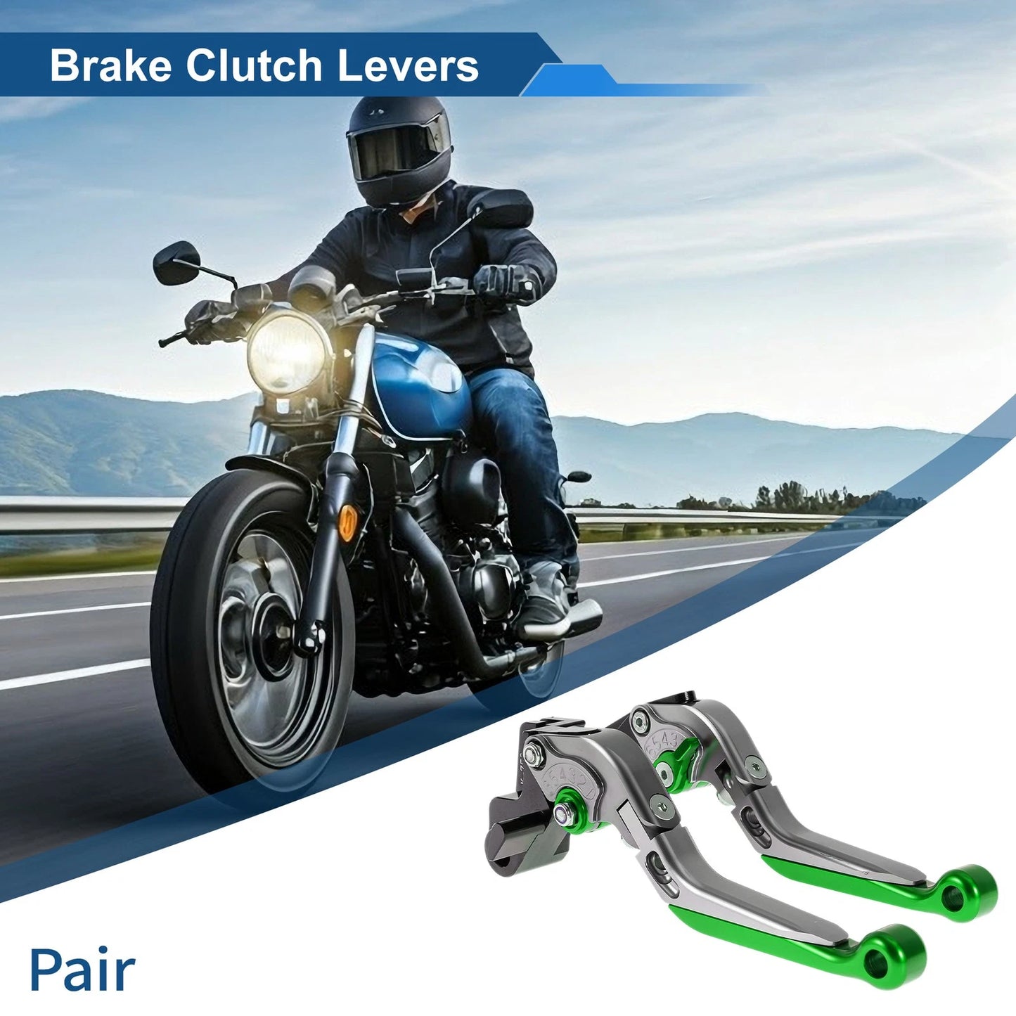 Levers Adjustable Short Long Brake Clutch for Kawasaki ER-5 Titanium Green