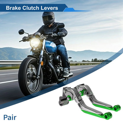Levers Adjustable Short Long Brake Clutch for Kawasaki ER-5 Titanium Green