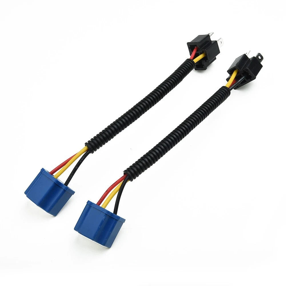 2 x Ceramic Headlight Bulb Socket Plug Adapter Connector for H4 9003