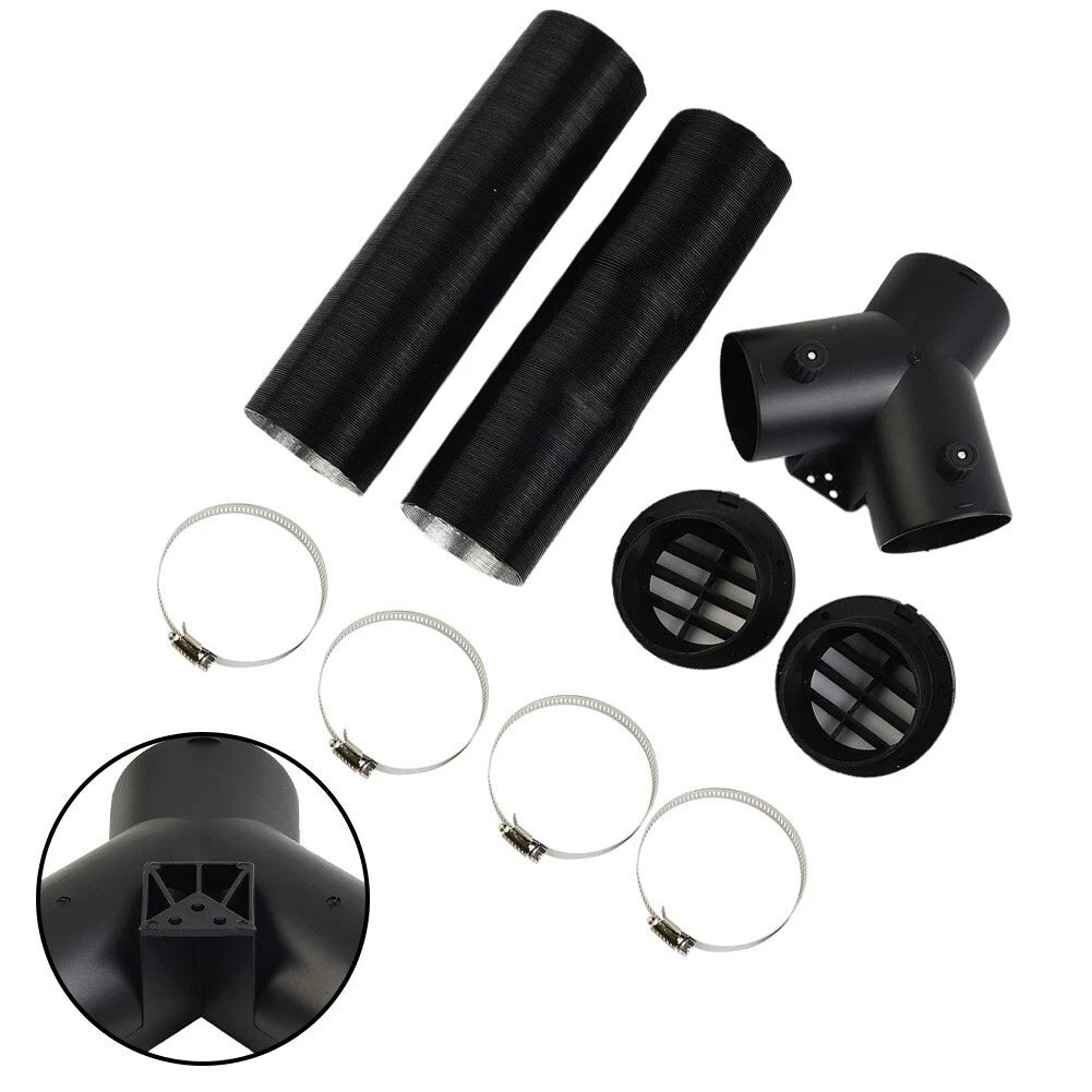 75mm Pipe-Ducting Y Piece + Vent + Hose Clip for Diesel Heater