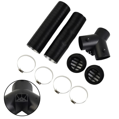 75mm Pipe-Ducting Y Piece + Vent + Hose Clip for Diesel Heater
