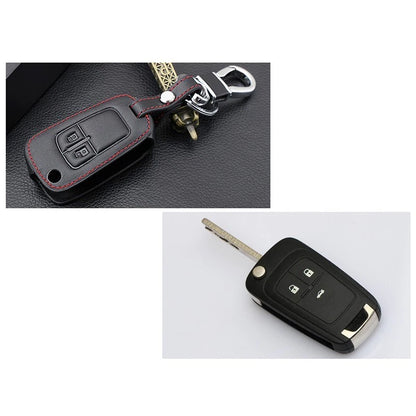 With Buckle Key Case 2-Button Remote Leather Alloy for Corsa D Zafira(2006–14)