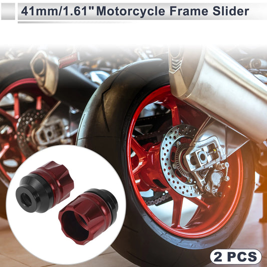 14mm Aluminum Alloy Motorcycle Slider Frame Red for Make Model