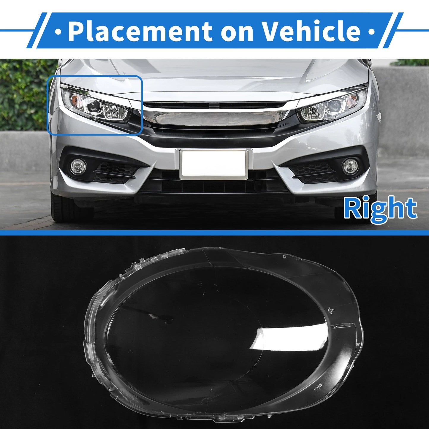 Front Right Headlight Lens Cover for Mini F55 (2014-2018)